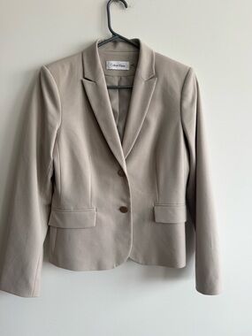 Calvin Klein Women's Taupe Slim-Fit Blazer